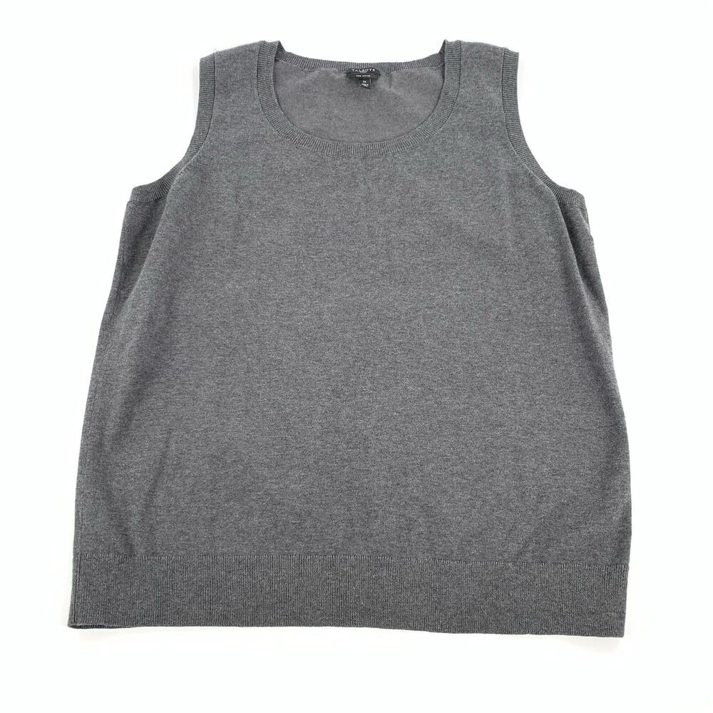 Talbots Pima Cotton Sleeveless Knit Tank Top Blouse 1x Womens Dark Gray Plus